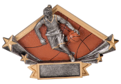 DSR53<BR>DIMAOND STAR RESIN FIGURE<BR>FEMALE BASKET 5 3/4" X 8 1/2"<BR>WITH ENGRAVABLE PLATE