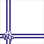 PAW WITH BORDER<BR>12" x 12" PAPER<BR>CUSTOMIZE WITH YOUR COLORS & INITIALS OR NUMBERS