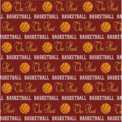 BASKETBALL<BR>12" x 12" PAPER<BR>CUSTOMIZE COLOR &<BR>WORDING