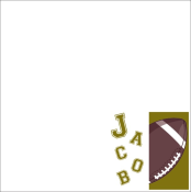 FOOTBALL BORDER<BR>12" x 12" CUSTOMIZE YOUR COLOR &<BR>WORDING