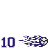 FLAMING SOCCER<BR>12" x 12" PAPER<BR>CUSTOMIZE YOUR COLOR &<BR>NUMBER