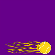 FLAMING TENNIS<BR>12" x 12" PAPER<BR>CUSTOMIZE YOUR COLOR