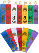 EV1-BASE  BASEBALL RIBBON 1ST PLACE TO 6TH PLACE AND PARTICIPANT  (25 PACK)