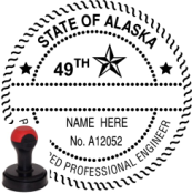 ALASKA ENGINEER SEAL <BR> HANDLE STYLE STAMP