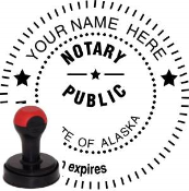 ALASKA NOTARY SEAL <BR> HANDLE STYLE STAMP 