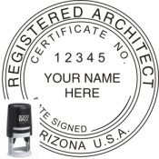 ARIZONA ARCHITECTURAL SEAL<BR>SELF INKING STAMP <BR> 1 1/2" ROUND