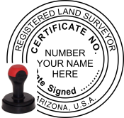 ARIZONA LAND SURVEYOUR SEAL<BR>HANDLE STYLE STAMP 