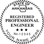 OFFICIAL ARKANSAS ENGINEER SEAL AVAILABLE IN STAMP, EMBOSSER AND DIGITAL.