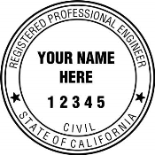 OFFICIAL CALIFORNIA CIVIL ENGINEER SEAL AVAILABLE IN STAMP, EMBOSSER AND DIGITAL.