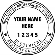 OFFICIAL CALIFORNIA ELECTRICAL ENGINEER SEAL AVAILABLE IN STAMP, EMBOSSER AND DIGITAL.