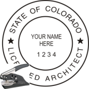 COLORADO ARCHITECTURAL  SEAL <BR>EMBOSSER SEAL <BR> 2" ROUND