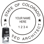 COLORADO ARCHITECTURAL SEAL<BR>SELF INKING STAMP <BR> 2" ROUND