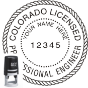 COLORADO ENGINEER SEAL<BR>SELF INKING STAMP <BR> 1 5/8" ROUND