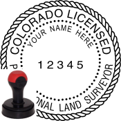 COLORADO LAND SURVEYOUR SEAL<BR>HANDLE STYLE STAMP 