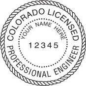 OFFICIAL COLORADO ENGINEER SEAL AVAILABLE IN STAMP, EMBOSSER AND DIGITAL.