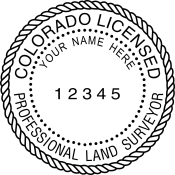 OFFICIAL COLORADO PROFESSIONAL LAND SURVEYOR SEAL AVAILABLE IN STAMP, EMBOSSER AND DIGITAL.