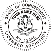 OFFICIAL CONNECTICUT ARCHITECTURAL SEAL AVAILABLE IN STAMP, EMBOSSER AND DIGITAL.