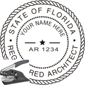FLORIDA ARCHITECTURAL  SEAL<BR>EMBOSSER SEAL <BR> 2" ROUND