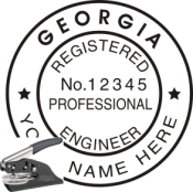 GEORGIA ENGINEER SEAL<BR>EMBOSSER SEAL <BR> 1 1/2" ROUND