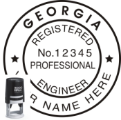 GEORGIA ENGINEER SEAL<BR>SELF INKING STAMP <BR> 1 1/2" ROUND