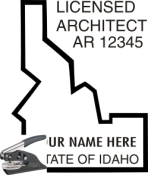 IDAHO ARCHITECTURAL  SEAL<BR>EMBOSSER SEAL <BR> 2" X 1 3/8"