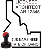 IDAHO ARCHITECTURAL SEAL<BR>HANDLE STYLE STAMP <BR> 2" X 1 3/8"