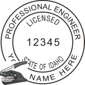 IDAHO ENGINEER SEAL<BR>EMBOSSER SEAL <br> 1 9/16" ROUND