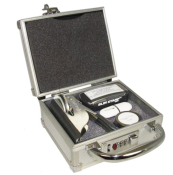 COMBINATION LOCKING METAL STAMP CASE
PROTECT YOUR SIGNATURE STAMPS - STATE SEALS - NOTARY SEALS
5 1/4" X 6 1/4" X 3 1/8" WITH HANDLE AND COMBINATION TRIPLE TUMBLER LOCK
INTERIOR IS LINED WITH PROTECTIVE FOAM TO CUSHION SECURED ITEMS.
FOAM CAN BE CUT T