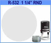 Quality Self Inking Stamp with 1 1/4" Round custom design plate.  Great for monograms and decorative address stamps.  For home & office use.