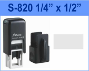 Shiny S-820 Self Inking Stamp with 1/4" x 1/2" custom design plate. For home or office use.