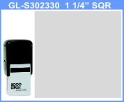 Self Inking Stamp with 1 1/4" x 1 1/4" custom design plate