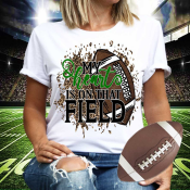 100% Cotton Tee with long lasting imprint.  My Heart is on that Field