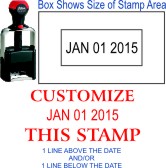 Quality Self Inking Stamp with 7/8" x 2 3/8" custom design plate.  
Shiny Brand is our signature product line.  We also carry Cosco 2000 Plus, Trodat, Ideal and Millennium devices.  
This stamp size includes
Shiny S-844 (S844)
Cosco 2000 Plus P-40 (P4