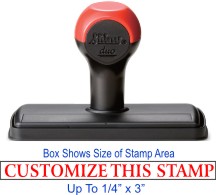 Quality Self Inking Stamp with 7/8" x 2 3/8" custom design plate.  
Shiny Brand is our signature product line.  We also carry Cosco 2000 Plus, Trodat, Ideal and Millennium devices.  
This stamp size includes
Shiny S-844 (S844)
Cosco 2000 Plus P-40 (P4