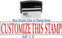 Quality Self Inking Stamp with 7/8" x 2 3/8" custom design plate.  
Shiny Brand is our signature product line.  We also carry Cosco 2000 Plus, Trodat, Ideal and Millennium devices.  
This stamp size includes
Shiny S-844 (S844)
Cosco 2000 Plus P-40 (P4