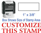 Quality Self Inking Stamp with 7/8" x 2 3/8" custom design plate.  
Shiny Brand is our signature product line.  We also carry Cosco 2000 Plus, Trodat, Ideal and Millennium devices.  
This stamp size includes
Shiny S-844 (S844)
Cosco 2000 Plus P-40 (P4